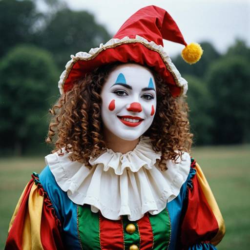 Smiling Woman in Historical Jester Costume
