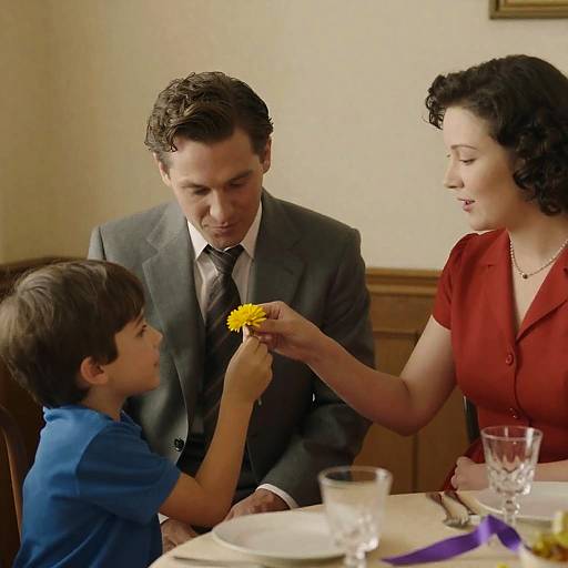 Vintage Family Gathering in Warm Lighting