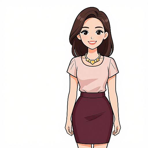 Smiling Woman in Business Casual Outfit