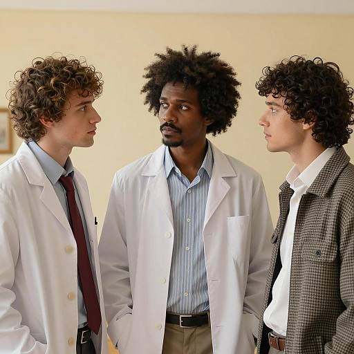 Three Men Engaged in Intriguing Dialogue