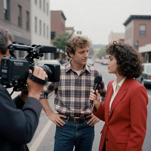 1980s Street Interview with Cameraman
