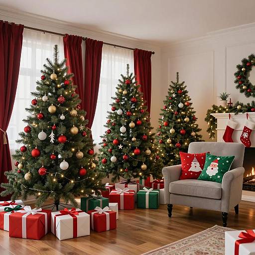 Festive Cozy Christmas Living Room Scene