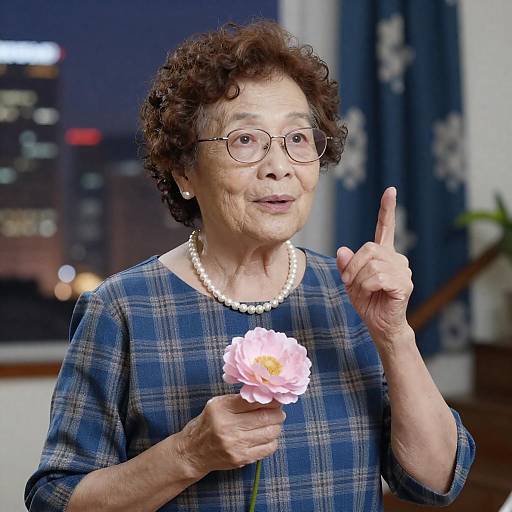 Elderly Woman Amidst Urban Charm