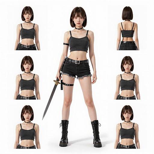 Dynamic Multiple View Female Warrior