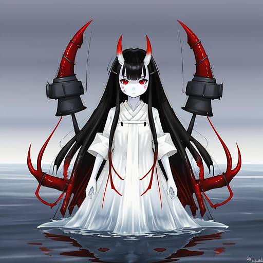 Illustration of Anchorage water oni, kantai collection in the style of Kalmahul