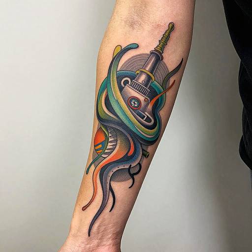 Surreal Abstract Sleeve Tattoo Design