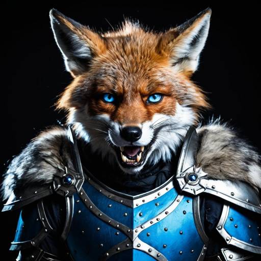 Furry Fox Warrior in Blue Armor
