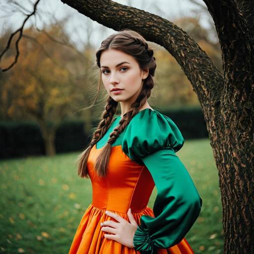 Elegant Outdoor Portrait in Fancy Dress