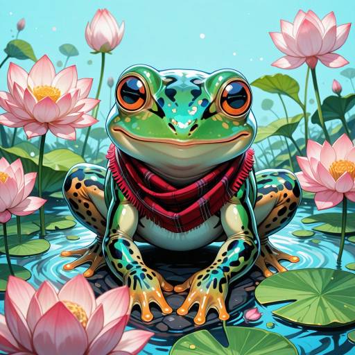 Confident Frog on a Lily Pad Confident Frog on a Lily Pad