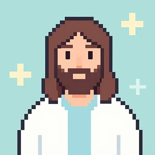 Minimalist Jesus Pixel Art