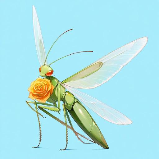 Vibrant Praying Mantis in Watercolor Vibrant Praying Mantis in Watercolor