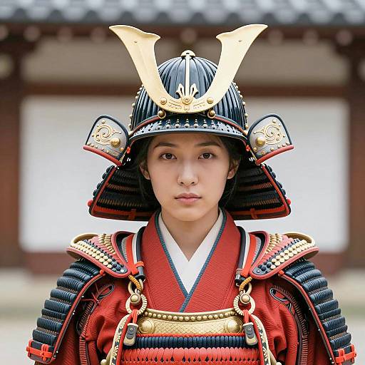 Female Samurai in Traditional Armor