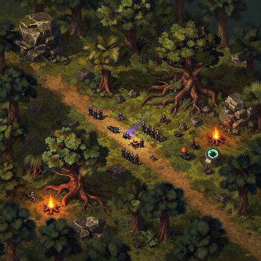 Isometric Forest Battle Map for DnD