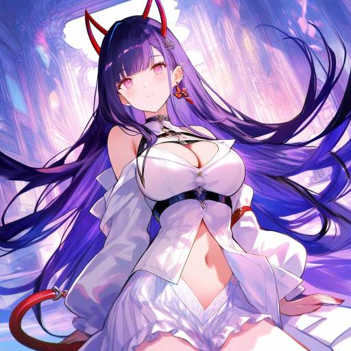 Illustration of Akuma nihmune, indie virtual youtuber in the style of Fuzichoco