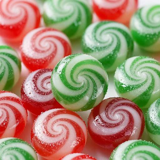 Close-Up Glossy Candy Canes Pile
