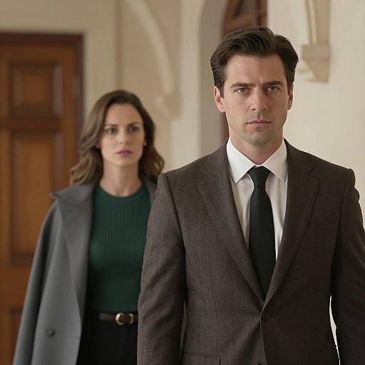 Couple in Hallway: A Focused Encounter