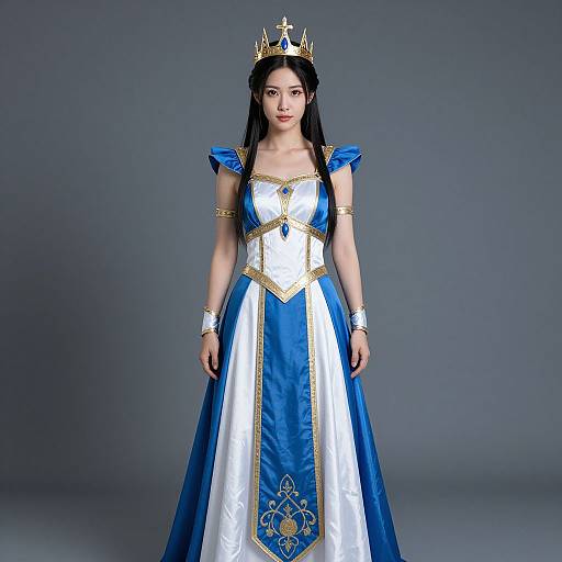 Zeus-Inspired Blue and White Costume