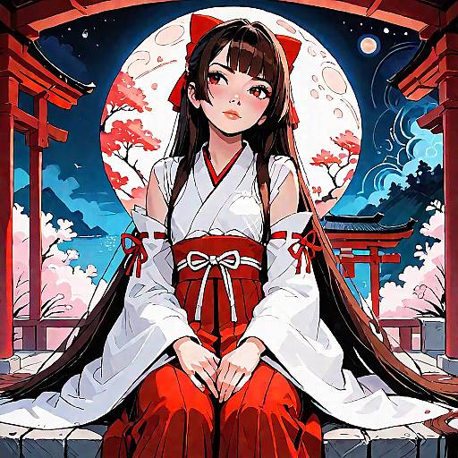 Mysterious Night Shrine Miko