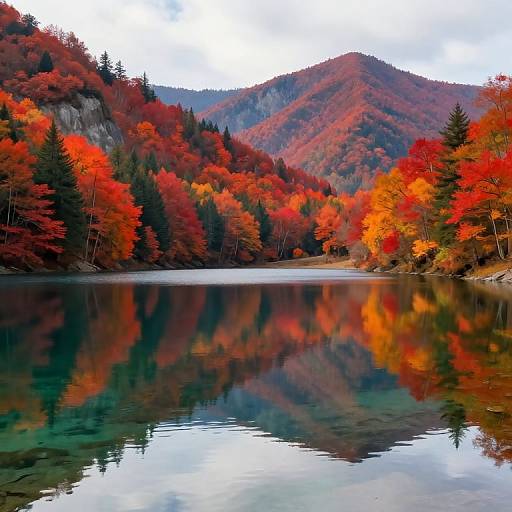 Autumn Mountain Lake Reflection
