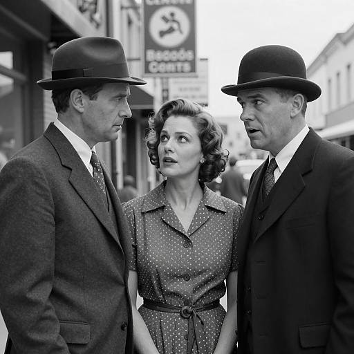 Vintage Black and White Portrait Scene