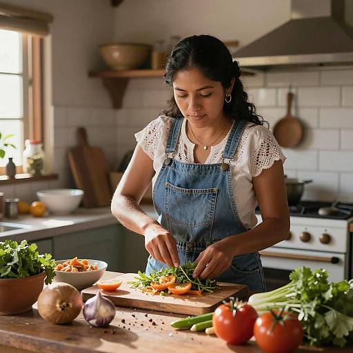Latina Sister Cooking Traditional Dishes
