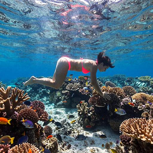 Vibrant Underwater Bikini Scene