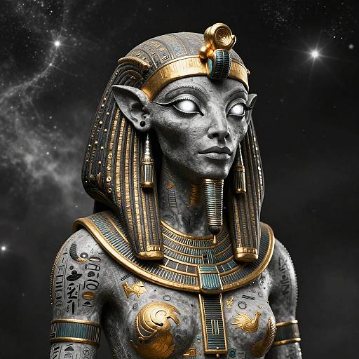 Ancient Egyptian Alien Female Portrait
