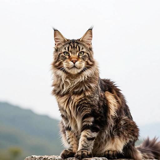 Maine Coon Cat Mountain Portrait