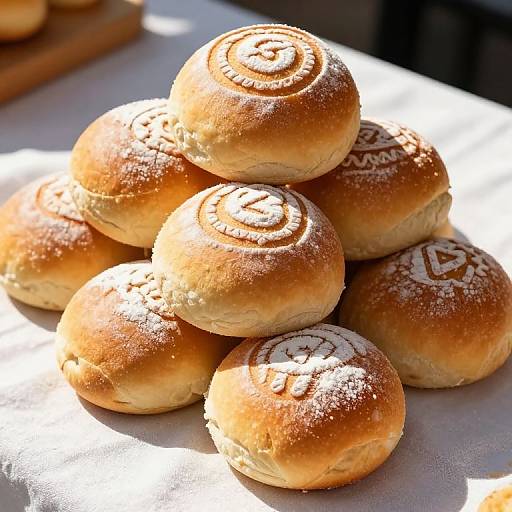 Golden Artisan Bread Rolls Pyramid