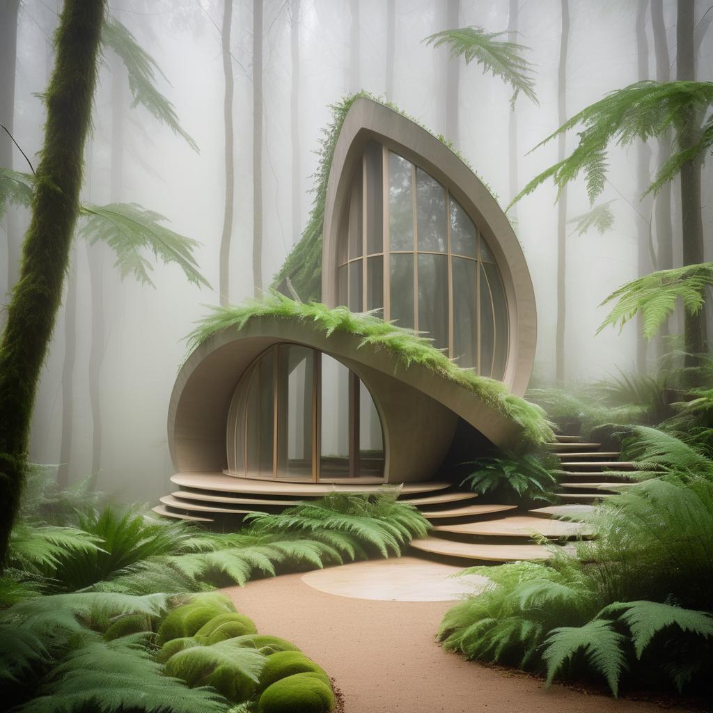 Surreal Nature Retreat in Misty Forest