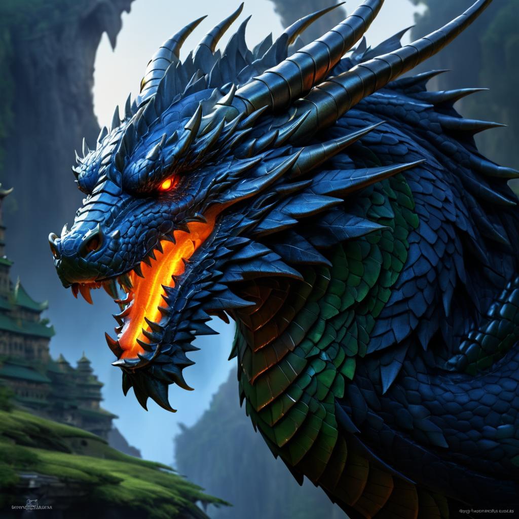 Cinematic Dragon Concept Art Illustration