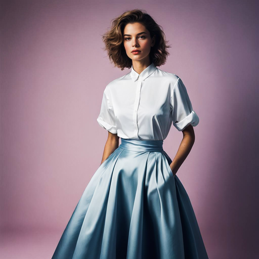 Thoughtful Writer in Midi Skirt Photoshoot