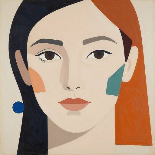Abstract Portrait of a Woman with Geometric Shapes