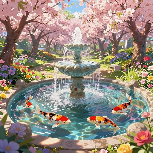 Hyperdetailed Anime Garden Oasis