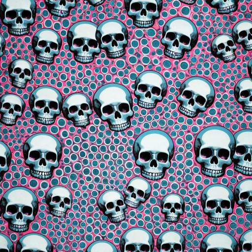 Psychedelic Crystal Skull Optical Illusion Pattern