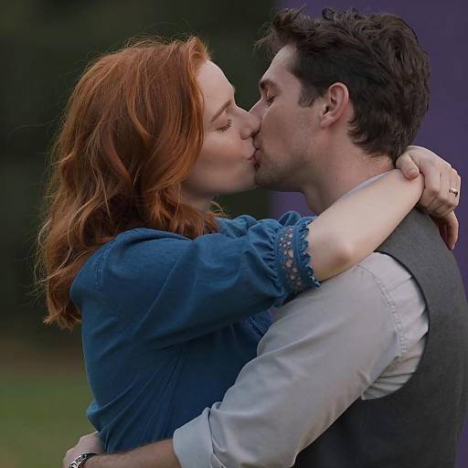 Passionate Kiss Between a Couple