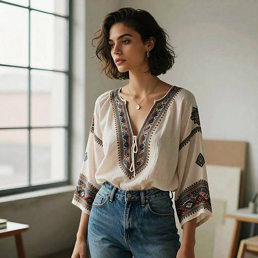 Bohemian Side Part Undercut Portrait