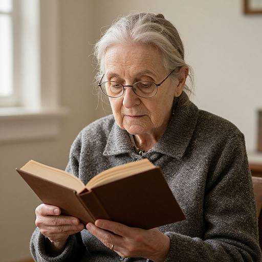 Elderly Woman Reading Peacefully