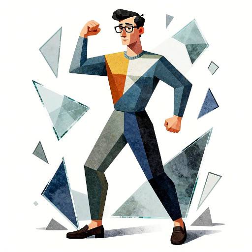 Cubist Energetic Graphic Designer Portrait