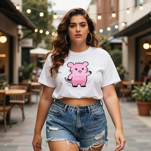 Lanky Woman in Stylish Streetwear