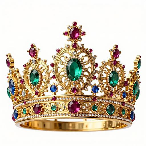 Intricate Regal Crown with Gemstones