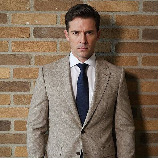 Handsome Man in Patterned Suit