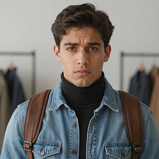 Photorealistic Portrait of Young Man in Casual Attire