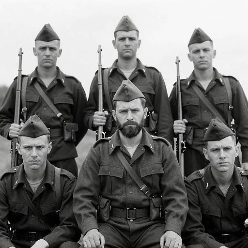 Civil War Soldiers in Intense Portrait