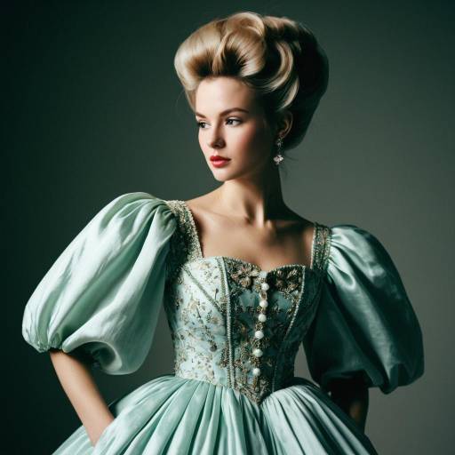 Fashion Model with Bouffant Hairstyle in Vintage Gown Fashion Model with Bouffant Hairstyle in Vintage Gown