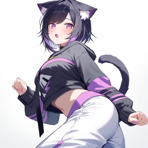 Cute Cat Girl in Cosplay Costume