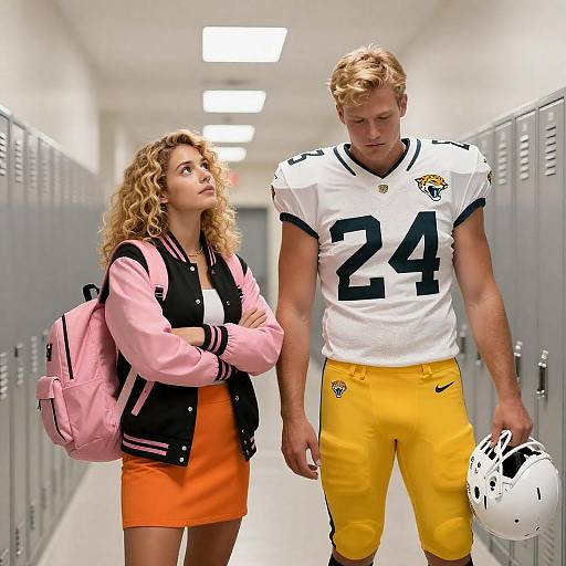 School Hallway Encounter: A Dynamic Duo