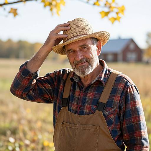 Gentle Autumnal Farmer Portrait