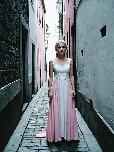 White Elsa Costume in Narrow Alley