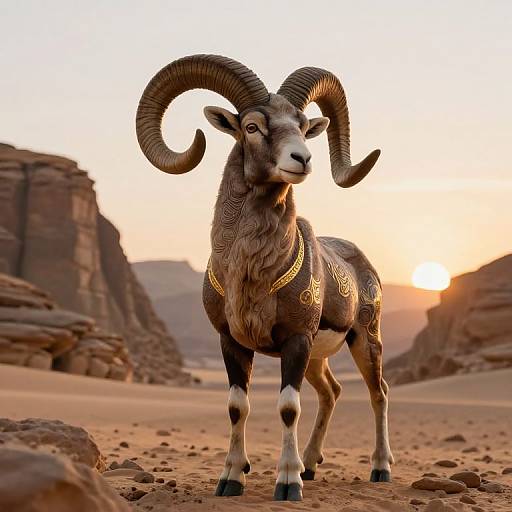 Majestic Desert Ram Guardian